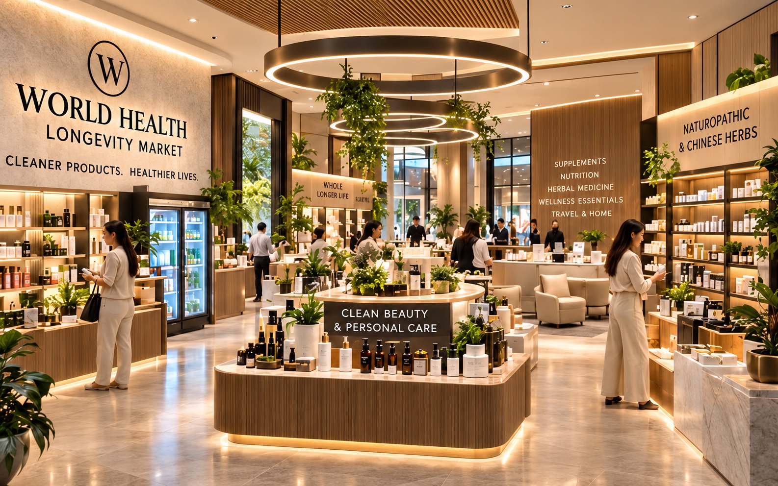 The World Health Longevity Market boutique inside a NEO center