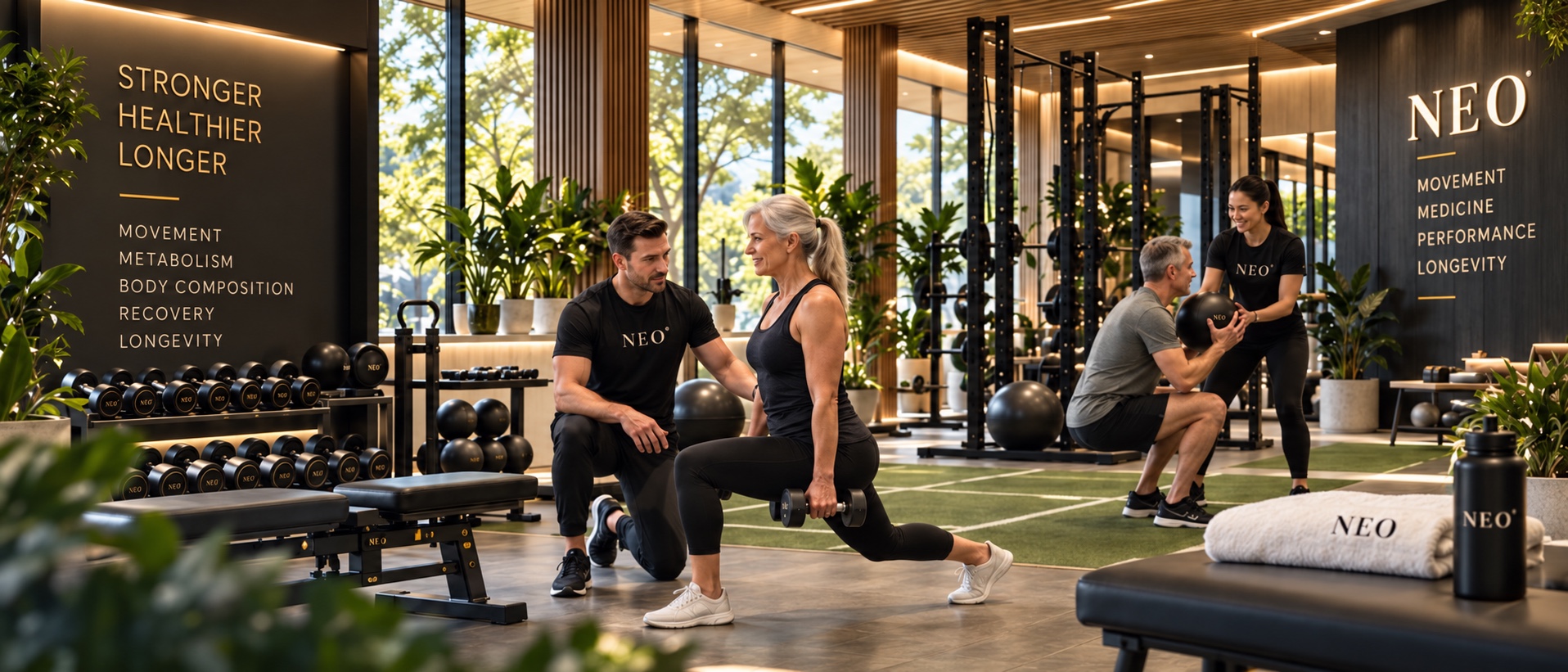 NEO certified trainers coaching clients in the NEO training studio